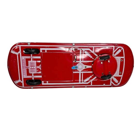 Vintage 1960s Litho Tin Battery Space Car Rocket Ship Red - Picture 8 of 10